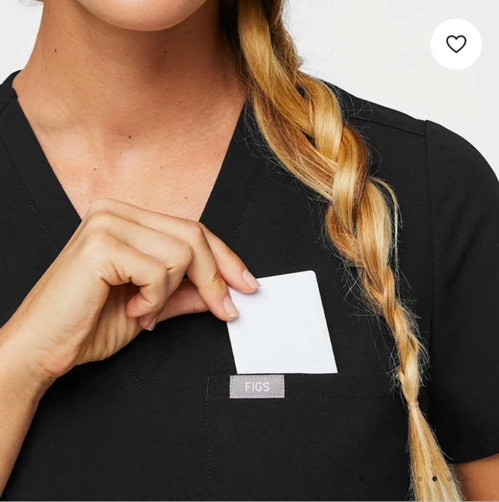 FIGS Catarina One-Pocket Scrub Top Women's Size Medium Regular Black - Picture 6 of 11